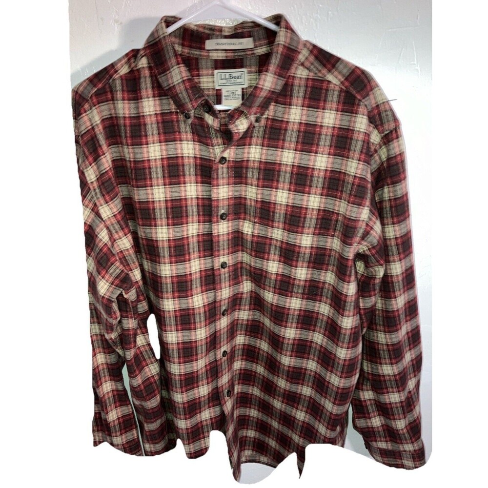 ll bean flannel shirt M Red Flannel Lumberjack Outdoor Cabincore 100% Cotton